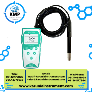 Apera DO850 Optical Dissolved Oxygen Meter portabel dengan kabel probe 10 ft dan koper pelindung.